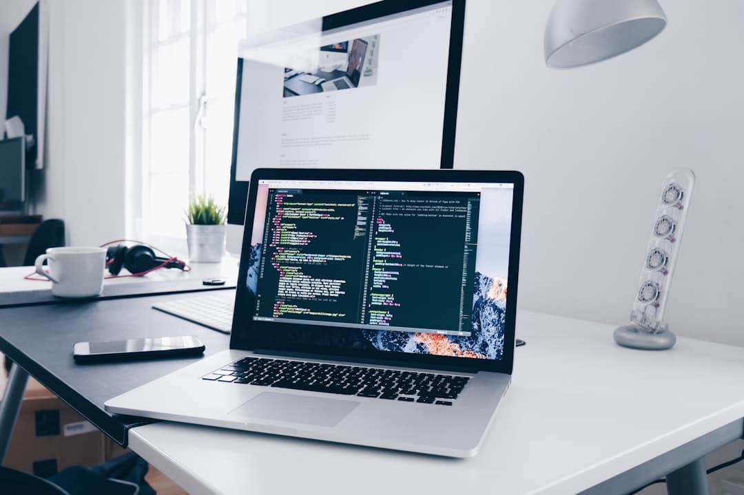 Web design laptop screen