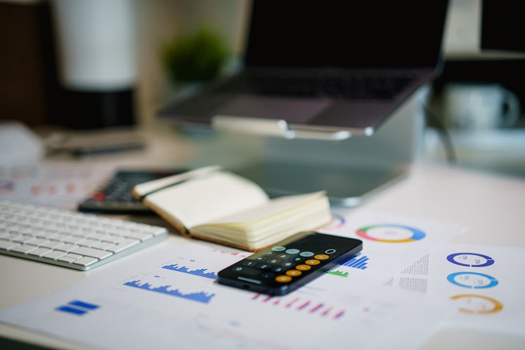 Calculator invoice desk office