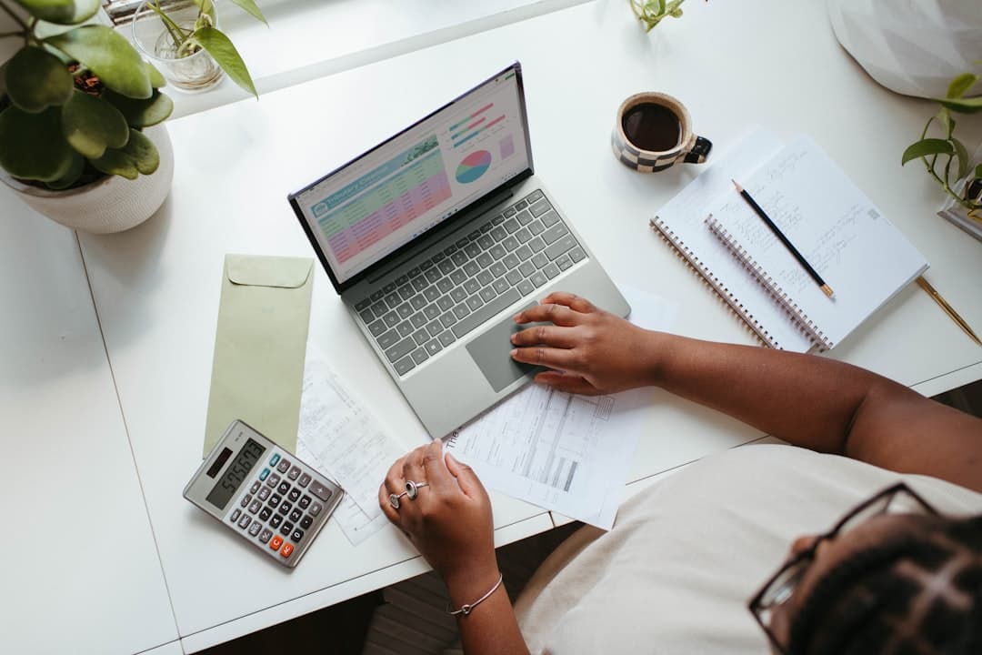 Budget planning calculator laptop