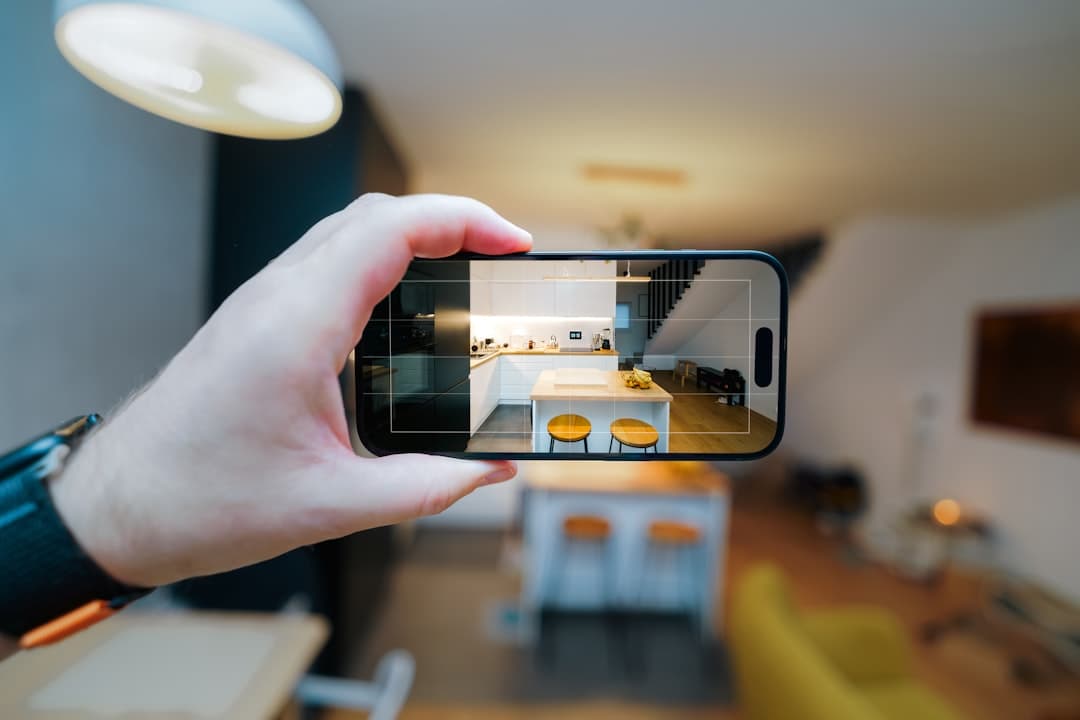 Real estate agent smartphone photo