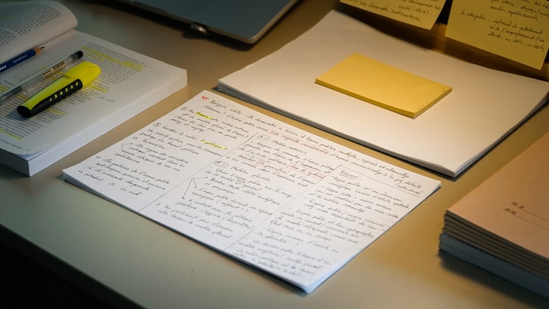 Organized notes knowledge desk